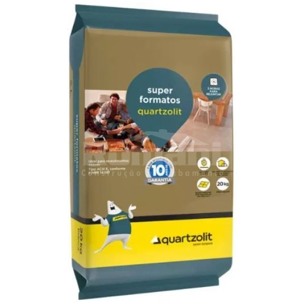 ARGAMASSA SUPER FORMATOS BRANCA 20KG QUARTZOLIT