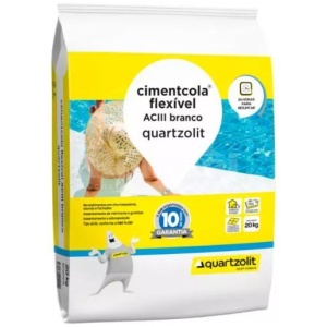 ARGAMASSA CIMENTCOLA FLEXÍVEL ACIII BRANCA 20KG AC3 QUARTZOLIT