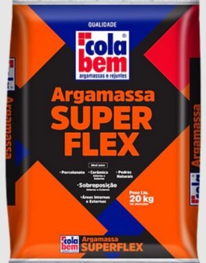 ARGAMASSA SUPER FLEX CINZA 20KG COLA BEM#