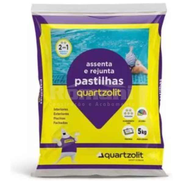 ARGAMASSA PASTILHA VIDRO BRANCA 5KG QUARTZOLITT