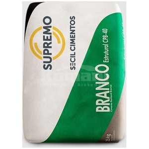 CIMENTO BRANCO ESTRUTURAL PORTLAND 25KG CP B-40 SUPREMO SECIL