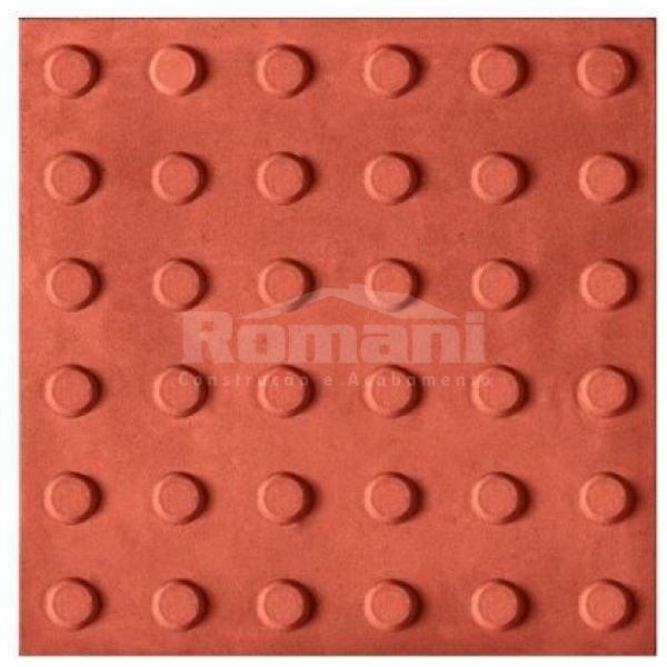 PISO TATIL ALERTA VERMELHO 30X30CM 20MM UNIDADE