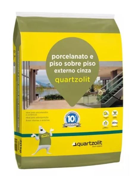 ARGAMASSA PORC PISOXPISO EXT CINZA 20KG QUARTZOLIT