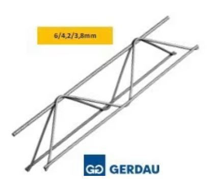 TRELIÇA REFORÇADA TG8L 6/4,2/4,2MM 6MT GERDAU #