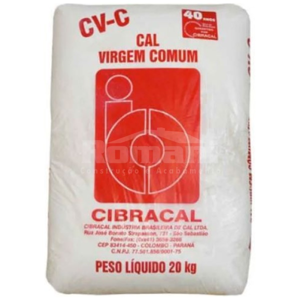 CAL VIRGEM MOIDA 20KG CIBRACAL A VISTA #