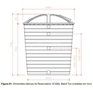 CAIXA D'AGUA 10000L (10.000L) POLIETILENO COM TAMPA BAKOFF