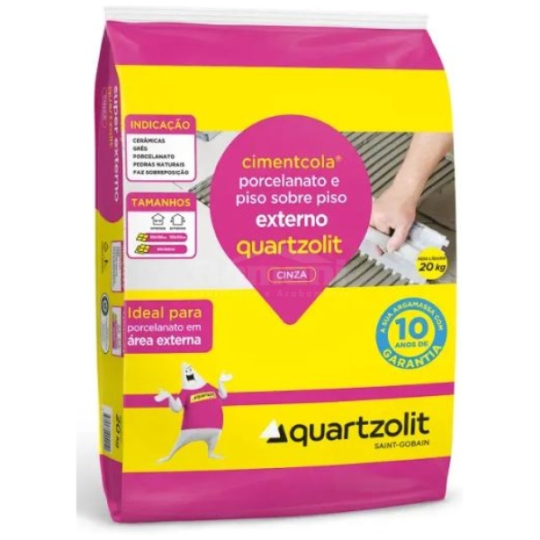 ARGAMASSA PORC PISOXPISO EXT CINZA 20KG QUARTZOLIT#
