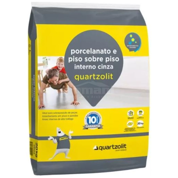 ARGAMAS PORC PISOXPISO INTERNA CINZA 20KG QUARTZOLIT
