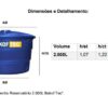 CAIXA D'AGUA 2000L POLIETILENO COM TAMPA BAKOF