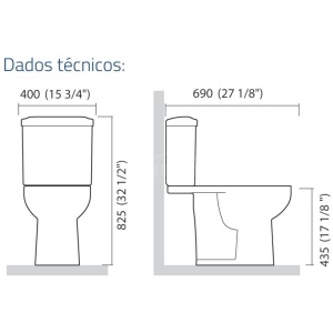 KIT BACIA IP94 + CAIXA ACOPLADA IC94 LUNA SPECIALE BRACA ICASA (IC94+IP91)