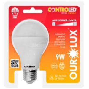 CONTROLED AUTO DIMERIZAVEL 9W 6500K OUROLUX 20500