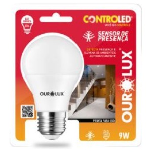 CONTROLED SENSOR PRESENÇA 9W 6500K OUROLUX 20510