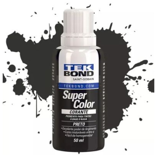 CORANTE LIQUIDO SUPER COLOR 50ML PRETO TEKBOND