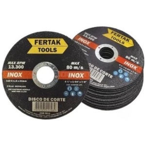 DISCO CORTE INOX 115MM 4.1/2 1,0 22MM FERTAK 2811