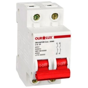 DISJUNTOR DIN BIP 2X10A (C) OUROLUX 26065