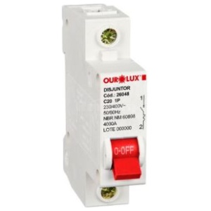 DISJUNTOR DIN UNIP 1X20A (C) OUROLUX 26048