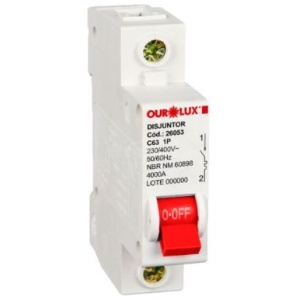 DISJUNTOR DIN UNIP 1X63A (C) OUROLUX 26053