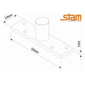 DOBRADICA PARA PORTA PINO PIVOTANTE ZINCADA (ATÉ 150 KG) STAM 76340