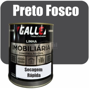 ESMALTE SINTETICO SECAGEM RAPIDA FOSCO 0,9L PRETO FOSCO GALLE