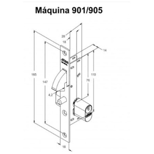 FECHADURA 901 BICO PAPAGAIO ESPELHO INOX (G) STAM 35067