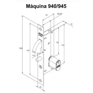 FECHADURA BICO DE PAPAGAIO 940 ESP. INOX (G) STAM 35040