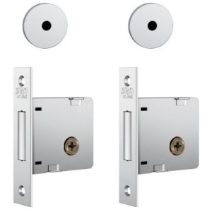 FECHADURA AUXILIAR TETRA 1004 PAR ROSETA INOX STAM 10977