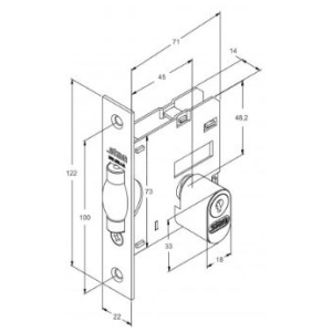 FECHADURA PIVOTANTE ROLETE ROSETA QUAD INOX EXTERNA 1005 STAM 10892