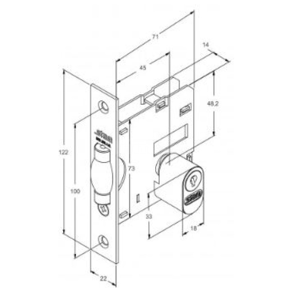 FECHADURA PIVOTANTE ROLETE ROSETA QUAD INOX EXTERNA 1005 STAM 10892