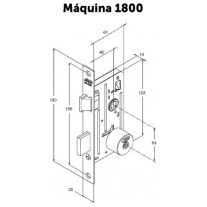 FECHADURA CHAVE TETRA INOX (09) 1800/09 ESPELHO STAM 11060