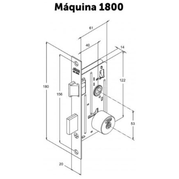FECHADURA CHAVE TETRA INOX (09) 1800/09 ESPELHO STAM 11060