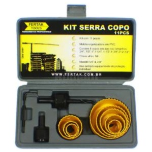 KIT SERRA COPO MALETA 11 PCS FERTAK 2901