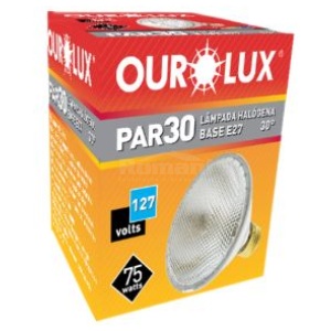 LAMP HALOGENA PAR30 127V 75W 30. CURTA OUROLUX 01360