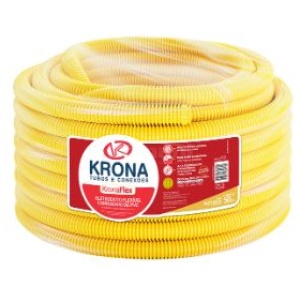 ELETRODUTO CORRUGADO AMARELO 3/4" (25MM) ROLO 50M KRONA