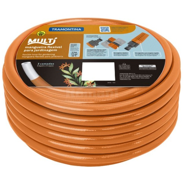 MANGUEIRA JARDIM MULTI PVC LARANJA 1/2 30M TRAMONTINA 79212301
