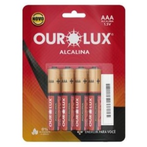 PILHA ALCALINA AAA PALITO BL 4UN OUROLUX 27330