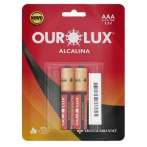 PILHA ALCALINA AAA PALITO BL 2UN OUROLUX 27325