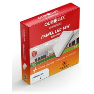 PAINEL LED QUAD SOBREPOR 18W 6500K BIV OUROLUX 03215