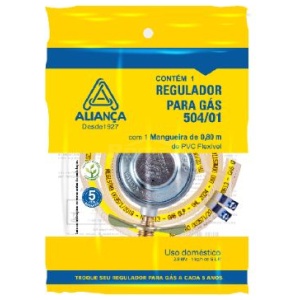 REGULADOR GAS 504/01 BT COM 80CM MANGUEIRA ALIANÇA 059514