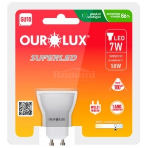 SUPERLED GU10 7W BIV 2700K 100U OUROLUX 20087