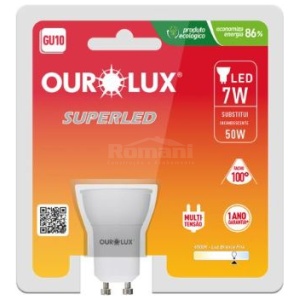 SUPERLED GU10 7W BIV 6500K 100U OUROLUX 20082