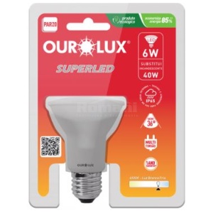 SUPERLED PAR20 6W BIV 6500K IP65 36U OUROLUX 20093