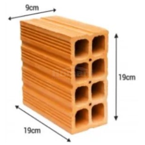 TIJOLO 8 FUROS 9X19X19CM SAPOPEMA UNIDADE#