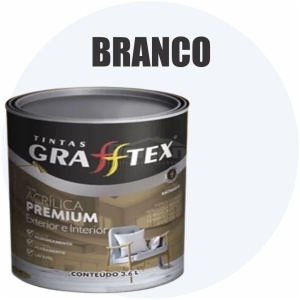 TINTA ACRILICA FOSCA PREMIUM INT/EXT 3,6L BRANCO GRAFFTEX-