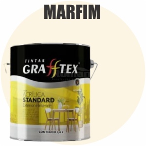 TINTA ACRILICA FOSCA STANDARD INT/EXT 3,6L MARFIM GRAFFTEX