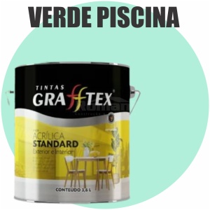 TINTA ACRILICA FOSCA STANDARD INT/EXT 3,6L VERDE PISCINA GRAFFTEX