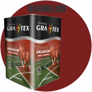 TINTA ACRILICA FOSCA PISOS E QUADRAS PREMIUM 18L VERMELHO GRAFFTEX