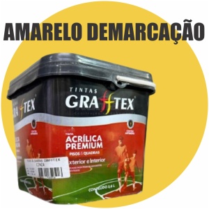 TINTA ACRILICA FOSCA PISOS E QUADRAS PREMIUM 3,6L AMARELO DEMARCAÇAO GRAFFTEX
