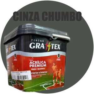 TINTA ACRILICA FOSCA PISOS E QUADRAS PREMIUM 3,6L CINZA CHUMBO GRAFFTEX-