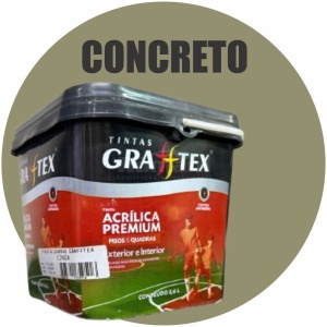 TINTA ACRILICA FOSCA PISOS E QUADRAS PREMIUM 3,6L CONCRETO GRAFFTEX-