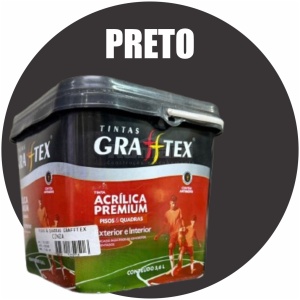 TINTA ACRILICA FOSCA PISOS E QUADRAS PREMIUM 3,6L PRETO GRAFFTEX-